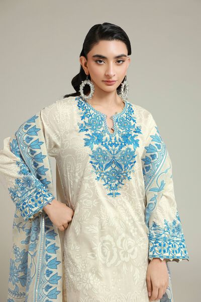 Embroidered | Cambric | Tailored 3-Piece Set | AED 350.00