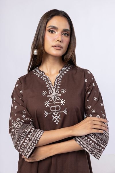 Embroidered | Crosshatch Poplin | Kurta | AED 100.00