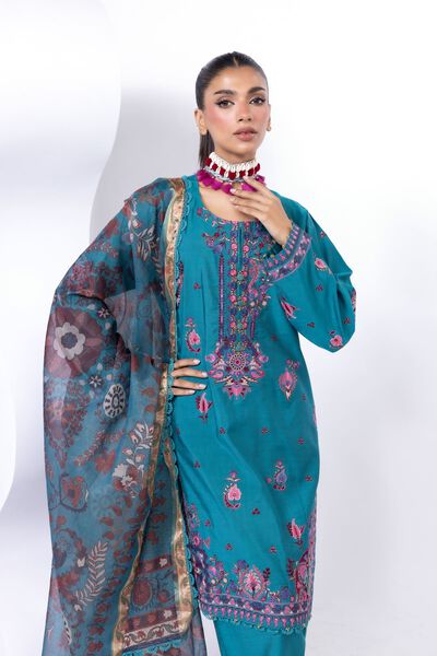 Embroidered | Dull Raw Silk | Fabrics 3 Piece | AED 360.00