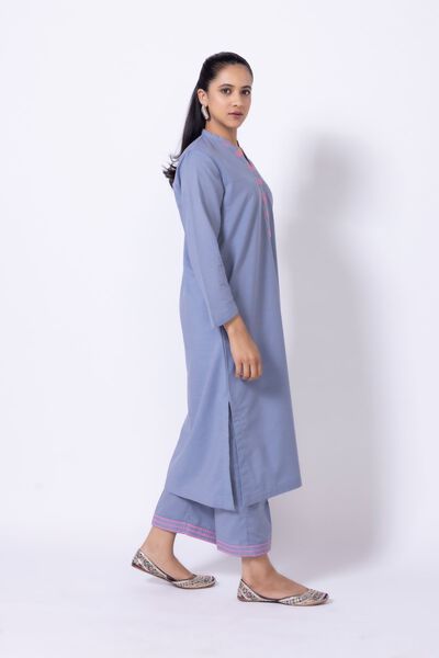 Embroidered | Chambray | Pants | AED 27.60