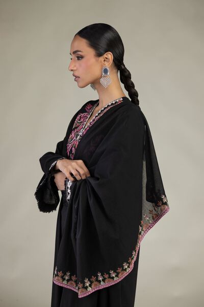 Embroidered | Lawn | Black Lawn Dupatta | AED 100.00