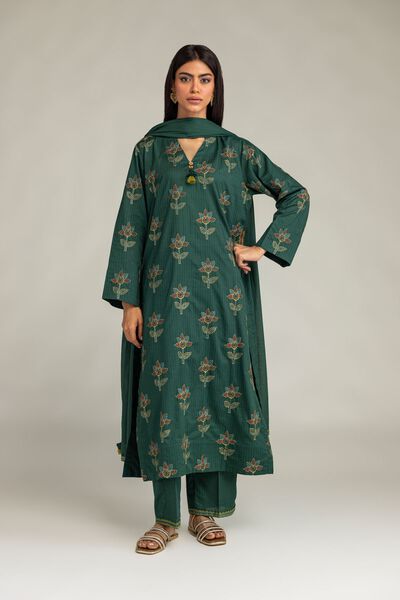 Embroidered | Cotton Dobby | Pants | AED 130.00