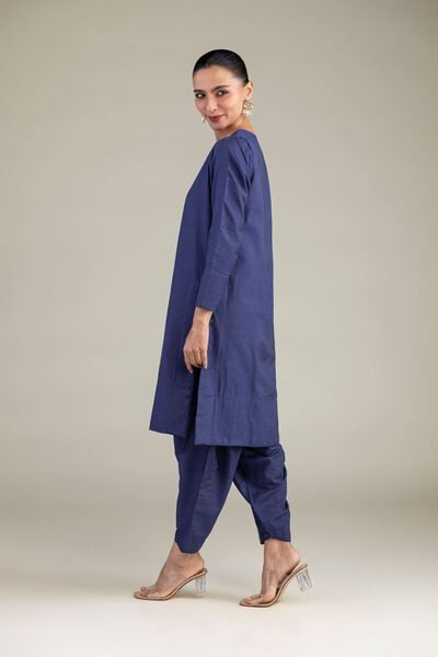 Dyed | Textured Raw Silk | Solid Silk Shalwar | AED 130.00