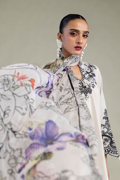 Embroidered | Chiffon | Floral Chiffon Dupatta | AED 100.00