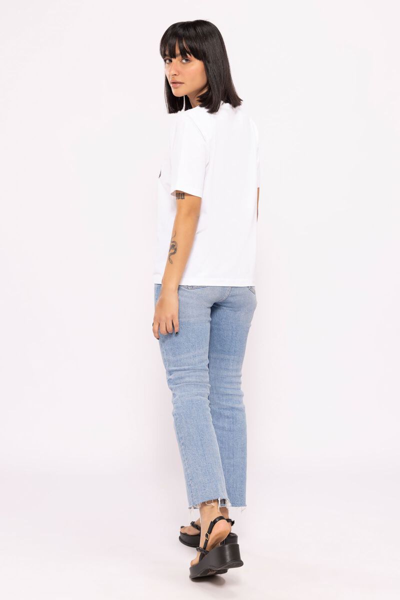 Round Neck T-shirt, WHITE, hi-res image number null
