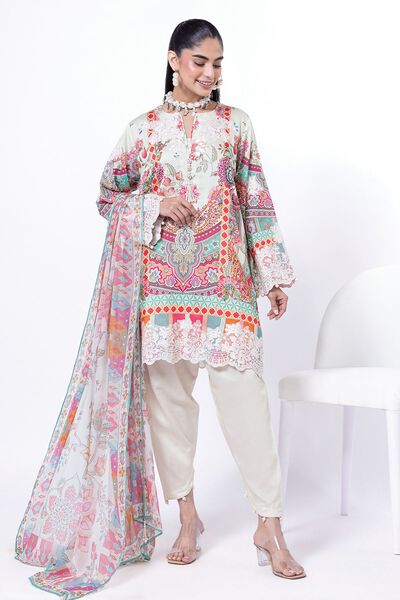 Embroidered | Cotton Satin | Fabrics 3 Piece | AED 220.00