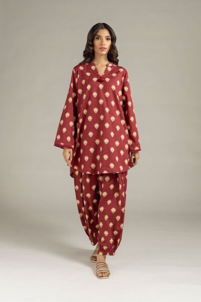 Printed | Heavy Textured Cotton | Pants | AED 70.00