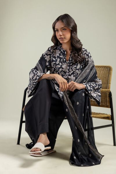 Printed | Lawn | Black Lawn Dupatta | AED 80.00