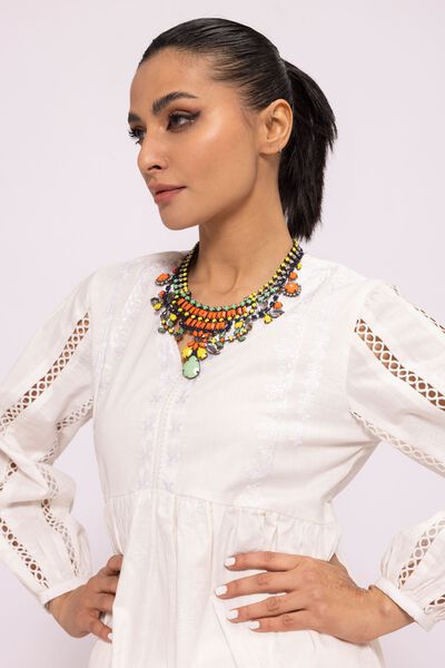 Tiered Tunic, WHITE, hi-res