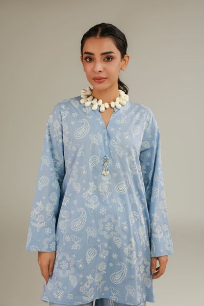 Cambric | Blue Cambric Kurta | AED 130.00