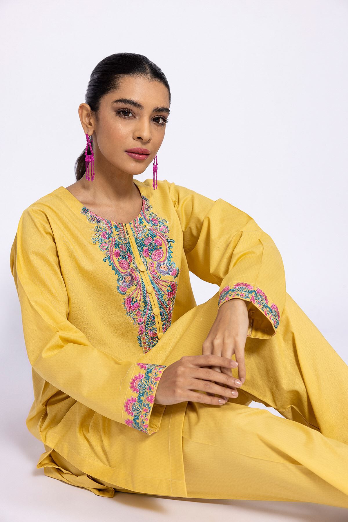 Khaadi yellow dress cheap