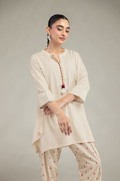 Embroidered | Textured Cotton Viscose | Short Cotton Kurta  | AED 150.00