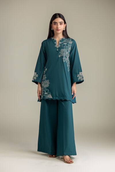 Embroidered | Cambric | Solid Cambric Pants | AED 130.00