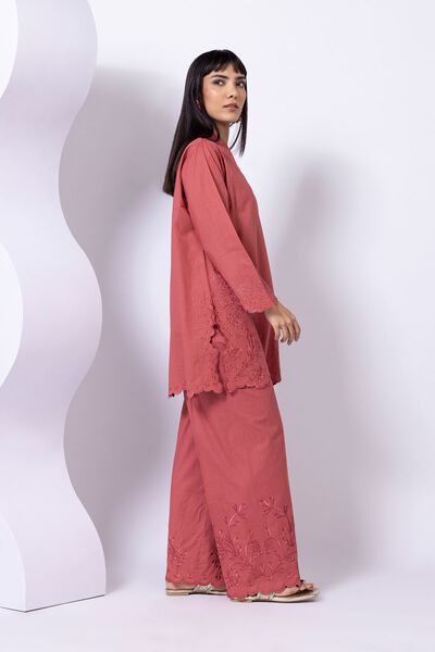 Embroidered | Crosshatch Poplin | Pants | AED 80.00