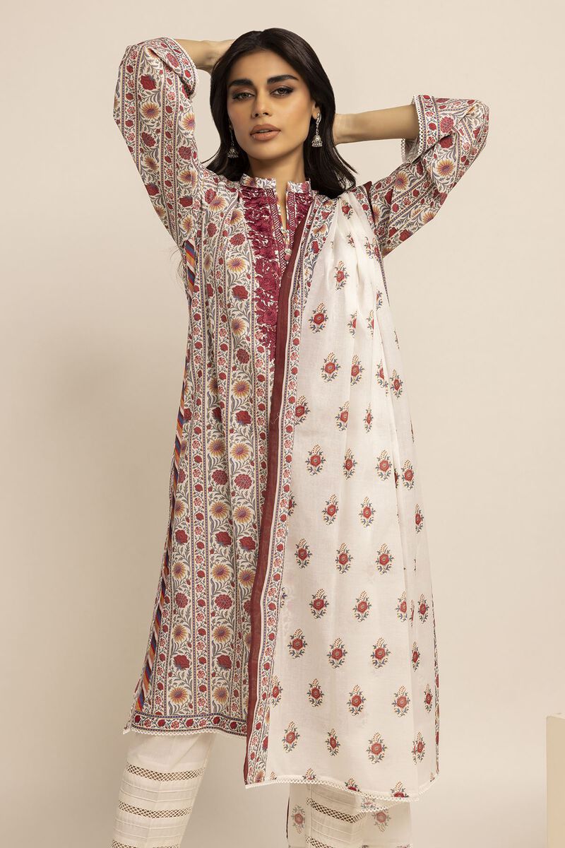 Embroidered | Cambric | Fabrics 3 Piece | null