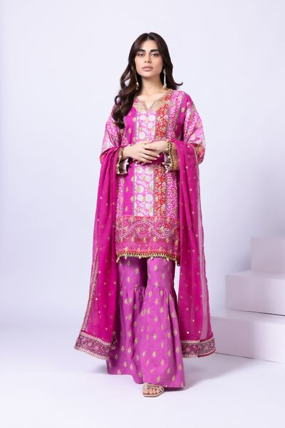 Embroidered | Viscose Oak Silk | Pants | AED 48.00
