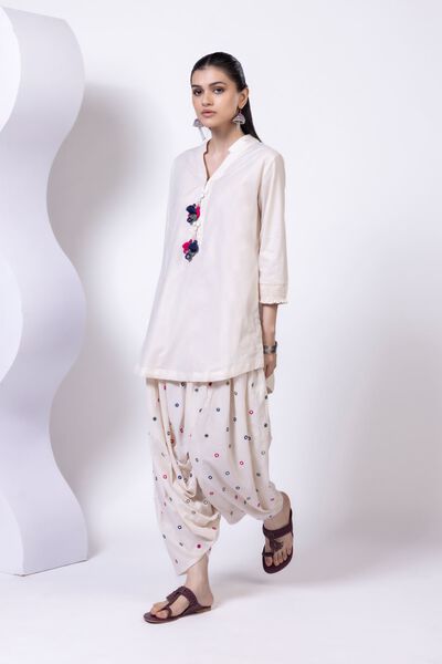 Embroidered | Cotton Dobby | Pants | AED 120.00