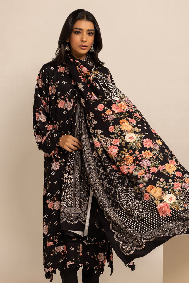 Printed | Printed Viscose Satin | Fabrics 3 Piece | null