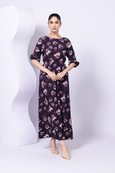 Printed | Pleated Georgette | Maxi Dress | AED 36.00