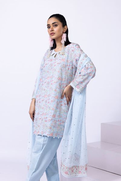 Embroidered | Polyester Crinkle Chiffon | Kurta | AED 102.00