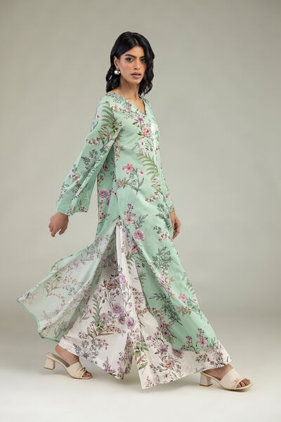 Embroidered | Cambric | Floral Cambric Pants | AED 100.00