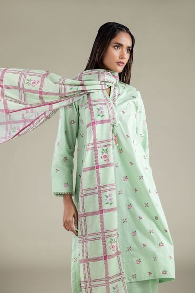 Embroidered | Cotton Dobby | Floral Band-Collar Kurta | AED 150.00