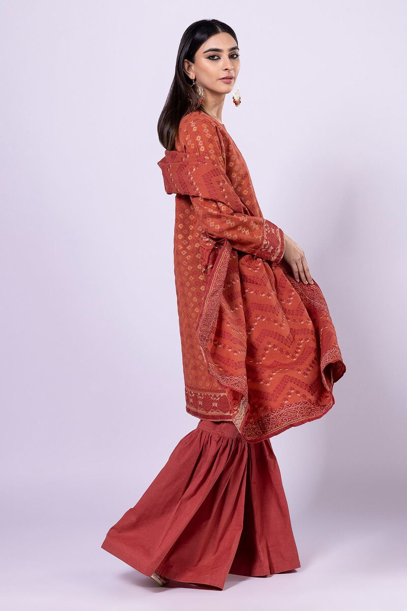 Dyed | Cotton Brosha Jacquard | Fabrics 3 Piece | null