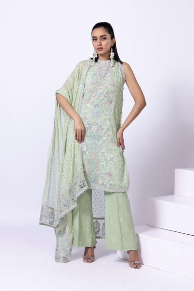 Embroidered | Polyester Crinkle Chiffon | Kurta | AED 72.00