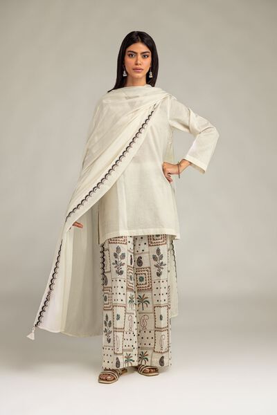 Embroidered | Cotton Dobby | Pants | AED 200.00