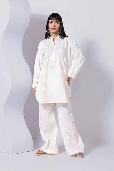 Embroidered | Crosshatch Poplin | Kurta | AED 98.00