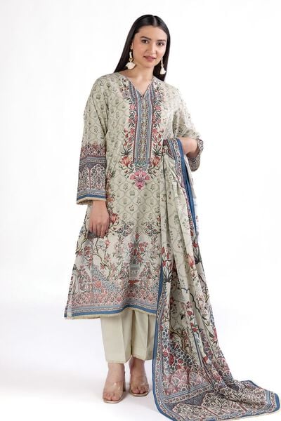 Printed | Slub Lawn | Fabrics 3 Piece | AED 160.00