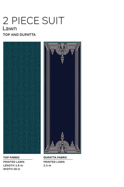 Fabrics 2 Piece | Top Dupatta, BLUE, hi-res