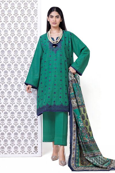 Light khaddar Messuri | Embroidered | Fabrics 3 Piece | AED 180.00