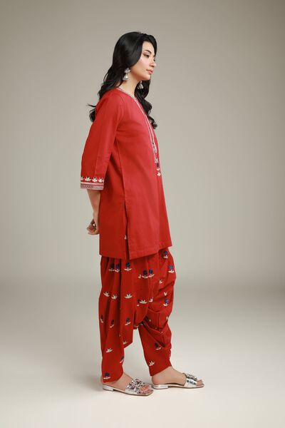 Embroidered | Cambric | Red Cambric Shalwar | AED 130.00