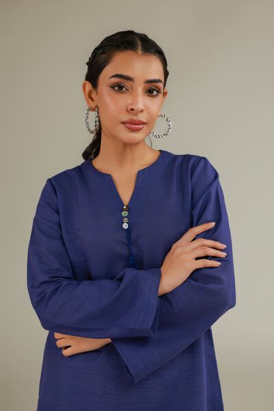 Printed | Textured Cotton | V-Neck Tassel Kurta | AED 100.00