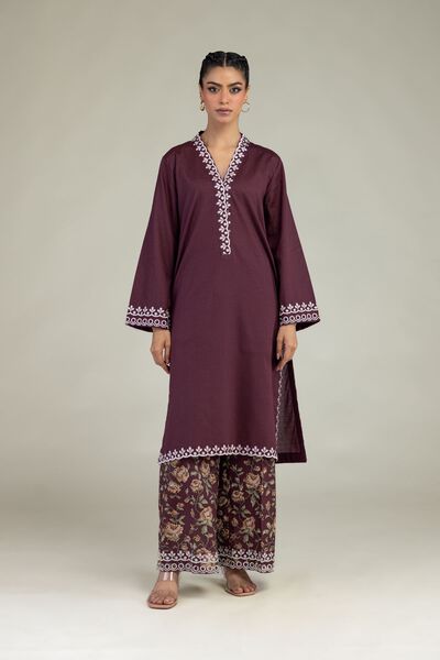 Embroidered | Cotton Dobby | Floral Cotton Pants | AED 80.00