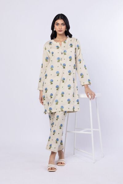 Embroidered | Crosshatch Poplin | Pants | AED 100.00
