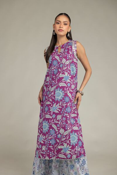 Embroidered | Cotton Viscose | Floral Sleeveless Kurta | AED 100.00