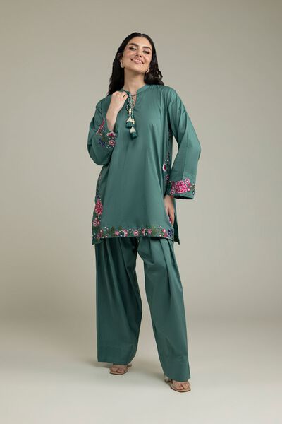 Embroidered | Cambric | Teal Solid Shalwar | AED 80.00