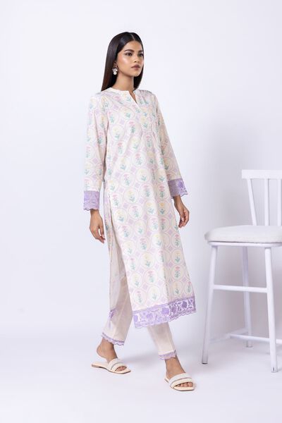 Embroidered | Crosshatch Poplin | Pants | AED 80.00