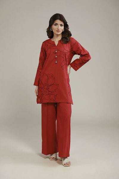 Dyed | Heavy Textured Cotton | Relaxed Solid Pants | AED 60.00