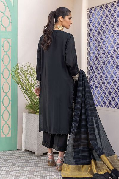 Dull Raw Silk | Embroidered | Tailored 3 Piece | AED 200.00