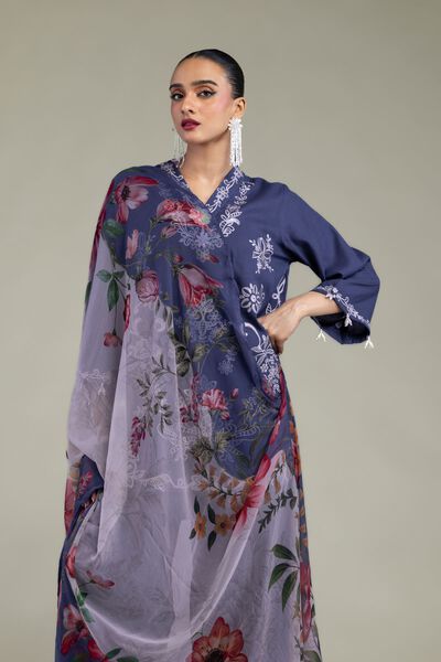 Embroidered | Chiffon | Floral Chiffon Dupatta | AED 100.00