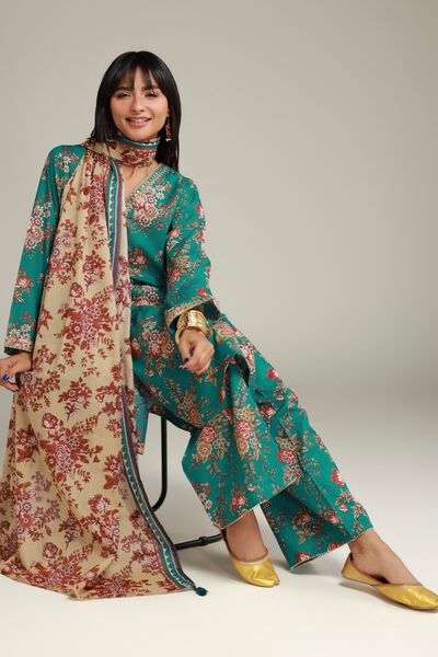 Embroidered | Cambric | Floral Longline Kurta | AED 100.00