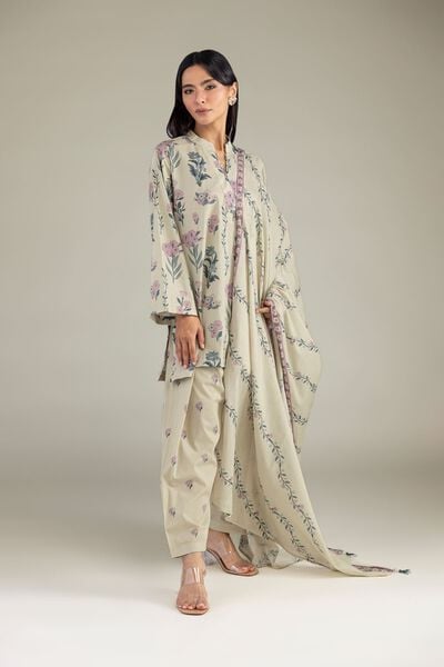 Printed | Cambric | Floral Cambric Kurta | AED 150.00