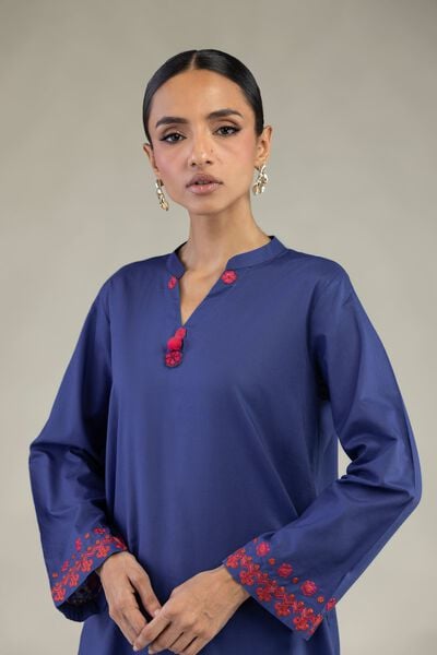 Embroidered | Cambric | Short V-Neck Kurta | AED 130.00