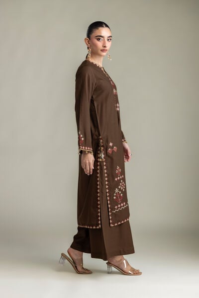 Embroidered | Raw Silk | Solid Silk Pants | AED 150.00
