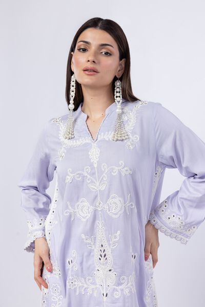 Embroidered | Crosshatch Raw Silk | Kurta | AED 120.00