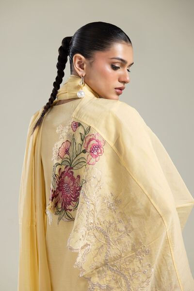 Paper Silk | Floral Silk Dupatta | AED 75.00