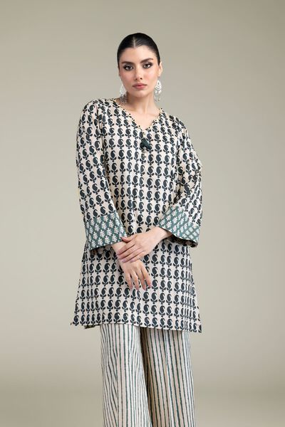 Printed | Cambric | Short V-Neck Kurta | AED 100.00